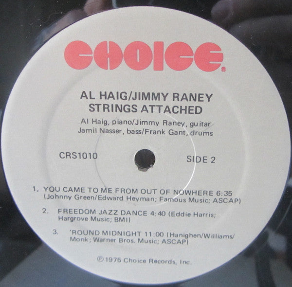 Al Haig & Jimmy Raney - Strings Attached - LP
