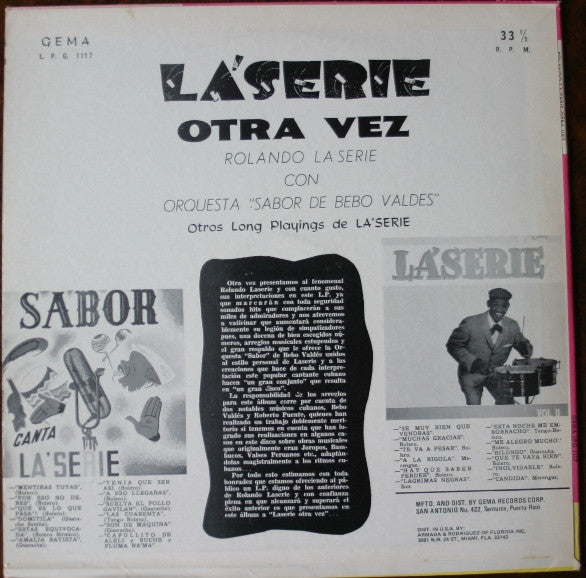 Rolando La'Serie* - Otra Vez - LP