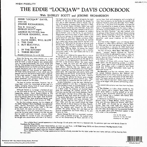 Eddie "Lockjaw" Davis With Shirley Scott, Jerome Richardson - The Eddie "Lockjaw" Davis Cookbook Vol. 1 - LP