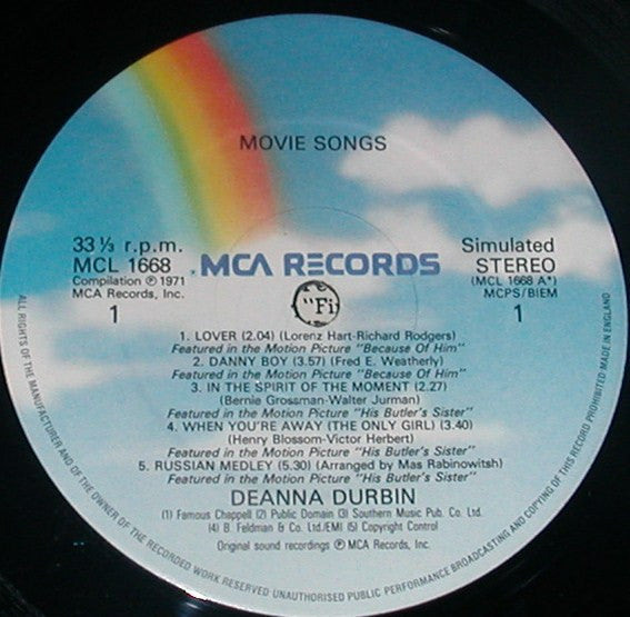 Deanna Durbin - Movie Songs - LP