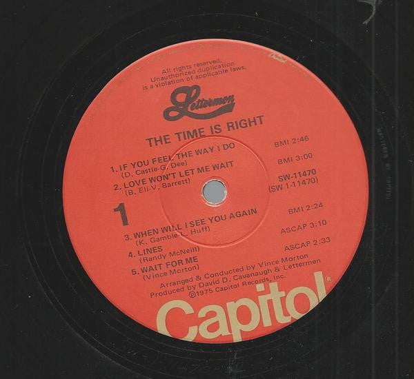 Lettermen* - The Time Is Right - LP