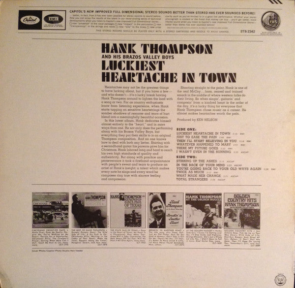 Hank Thompson And The Brazos Valley Boys* - Luckiest Heartache In Town - LP
