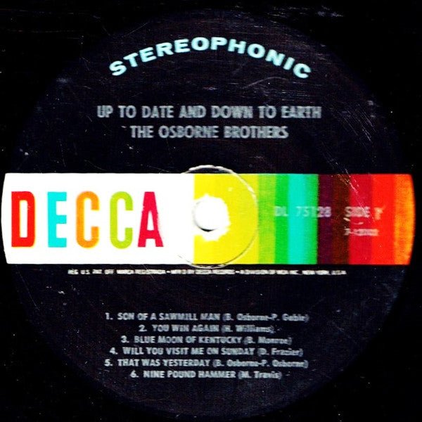 The Osborne Brothers - Up To Date And Down To Earth - LP