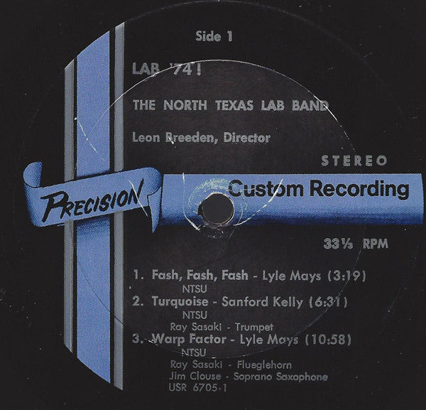 North Texas State University Lab Band*, Leon Breeden - Lab '74 - LP