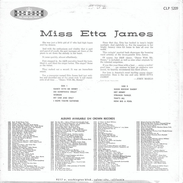 Etta James - Miss Etta James - LP