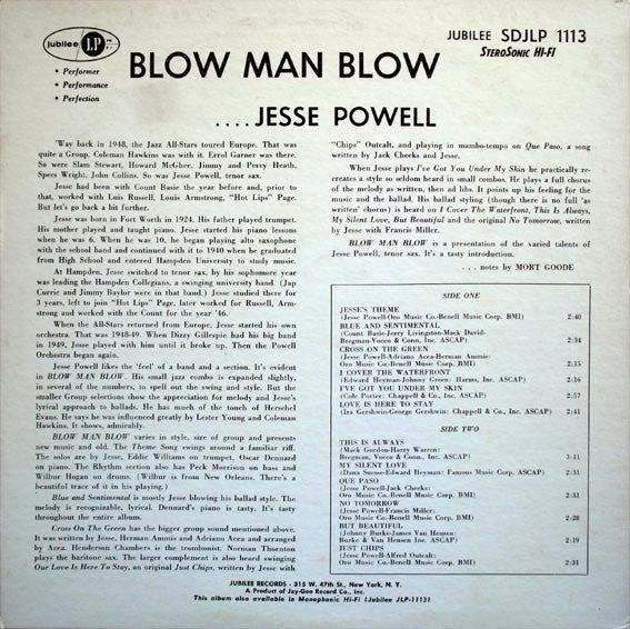 Jesse Powell  - Blow Man Blow - LP