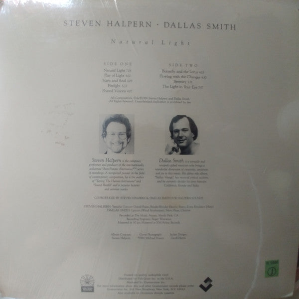 Steven Halpern • Dallas Smith  - Natural Light - LP
