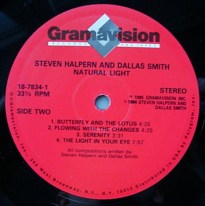 Steven Halpern • Dallas Smith  - Natural Light - LP