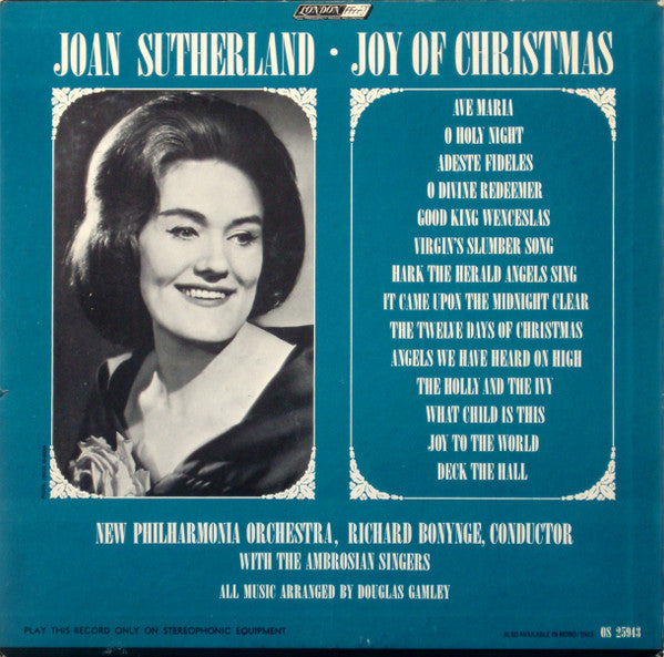 Joan Sutherland, New Philharmonia Orchestra Conducted By Richard Bonynge - Joy Of Christmas - LP