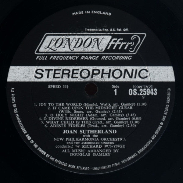 Joan Sutherland, New Philharmonia Orchestra Conducted By Richard Bonynge - Joy Of Christmas - LP