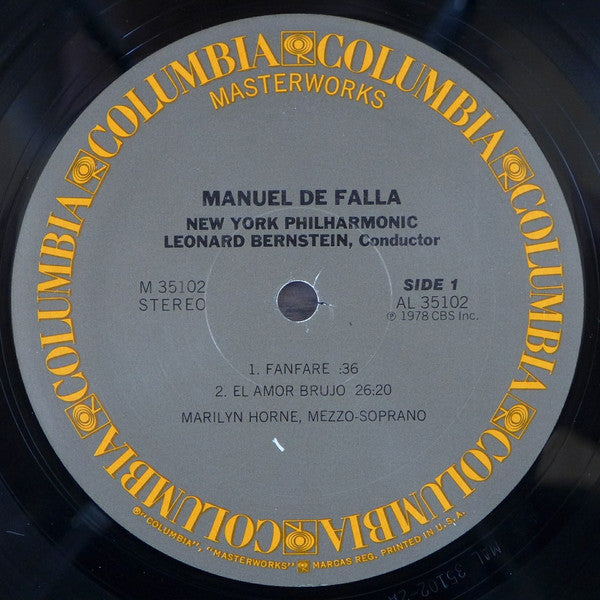 Marilyn Horne, Bernstein*, New York Philharmonic / Orchestre National De France - Falla* / Ravel* - El Amor Brujo / Fanfare / Schéhérazade - LP