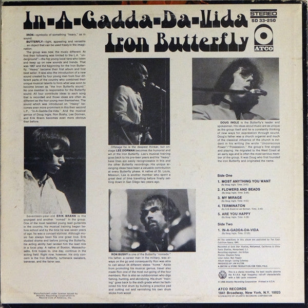 Iron Butterfly - In-A-Gadda-Da-Vida - LP