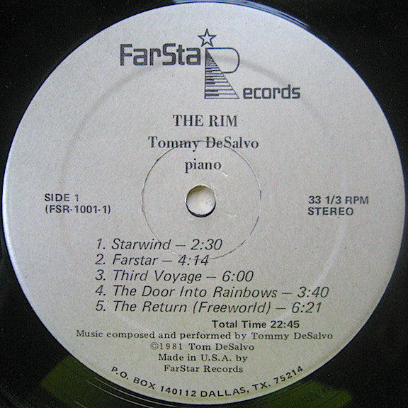 Tommy DeSalvo - Plays From The Rim - LP