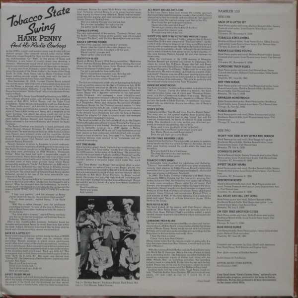 Hank Penny & His Radio Cowboys* - Tobacco State Swing - LP