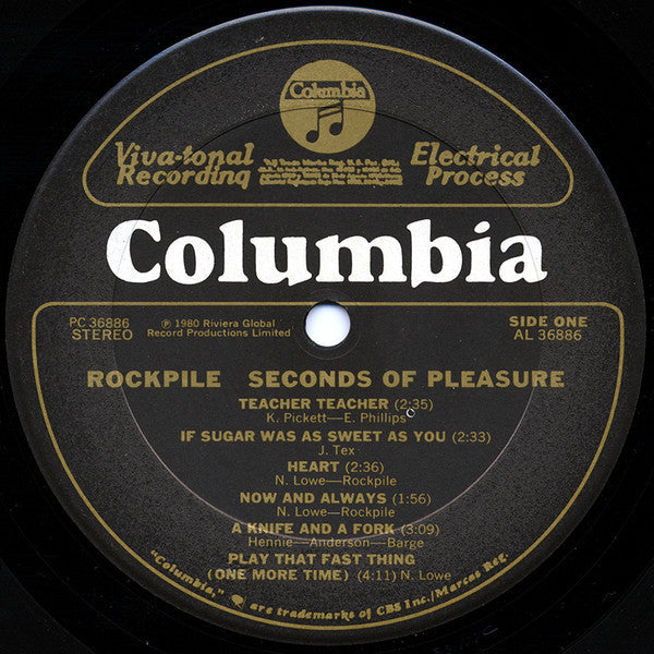 Rockpile - Seconds Of Pleasure - LP