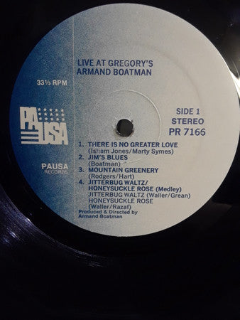 Armand Boatman - Live At Gregory's - LP