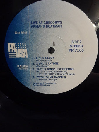 Armand Boatman - Live At Gregory's - LP
