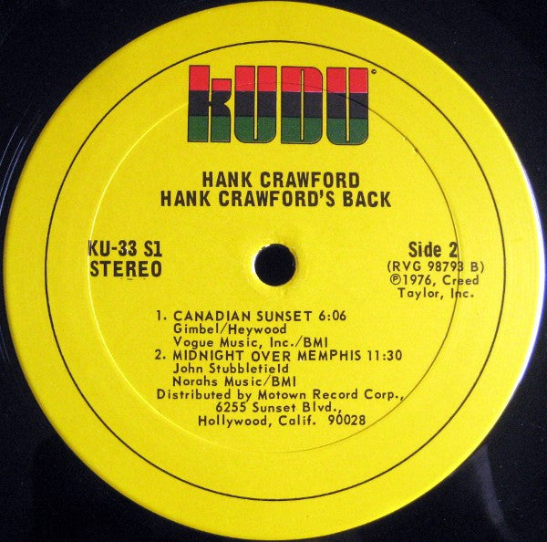Hank Crawford - Hank Crawford's Back - LP