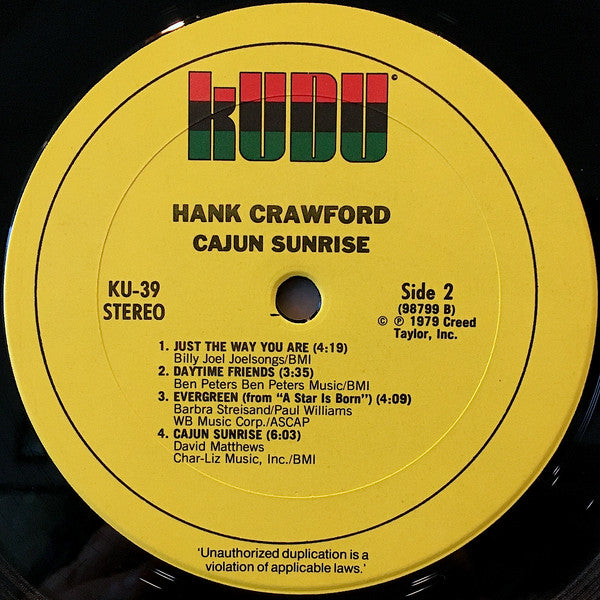 Hank Crawford - Cajun Sunrise - LP