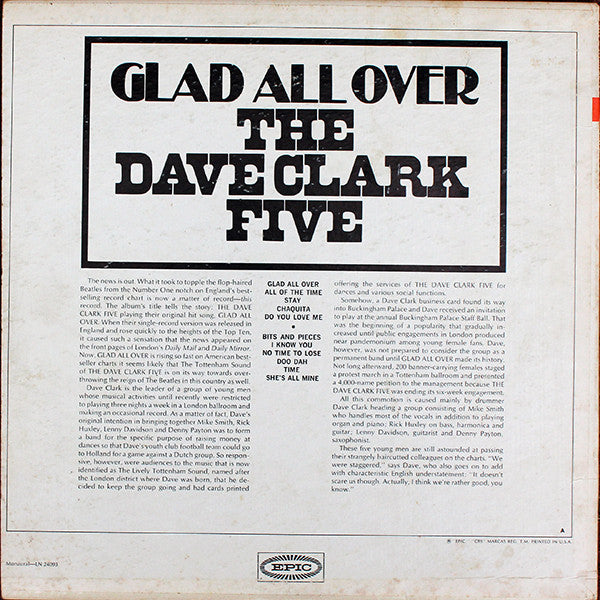 The Dave Clark Five - Glad All Over - LP