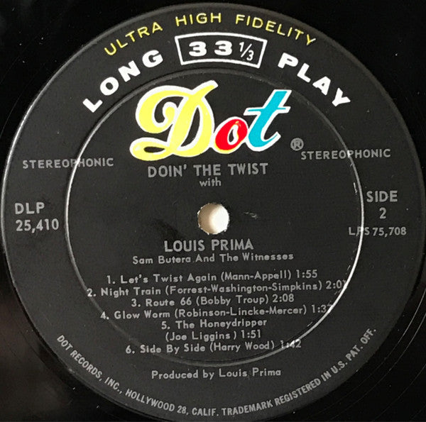Louis Prima, Sam Butera And The Witnesses - Doin' The Twist With Louis Prima - LP