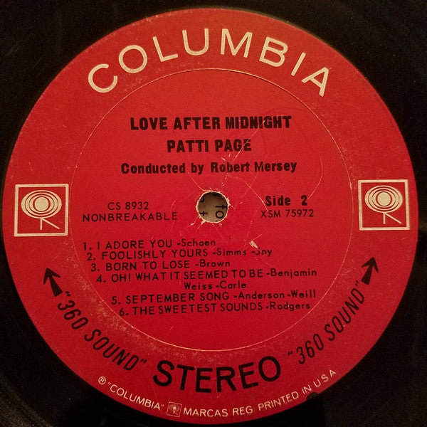 Patti Page - Love After Midnight - LP