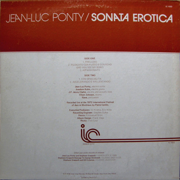 Jean-Luc Ponty - Live At Montreux - LP