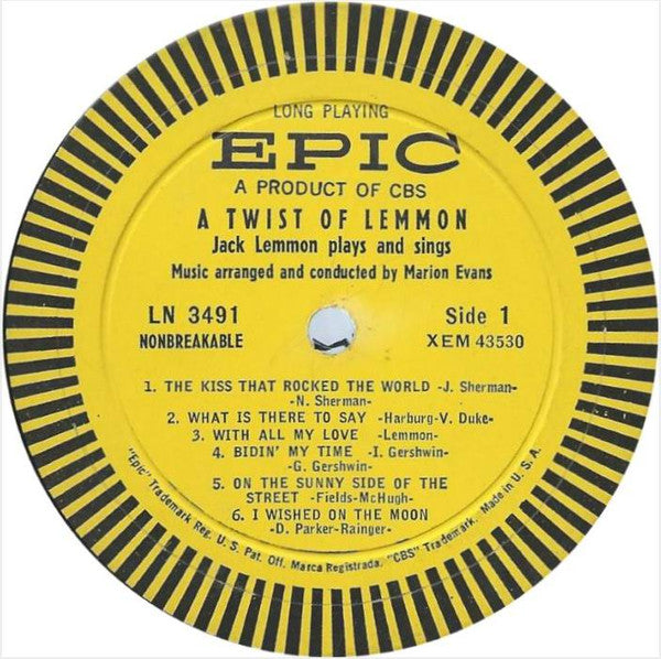Jack Lemmon - A Twist Of Lemmon: Jack Lemmon Plays And Sings - LP