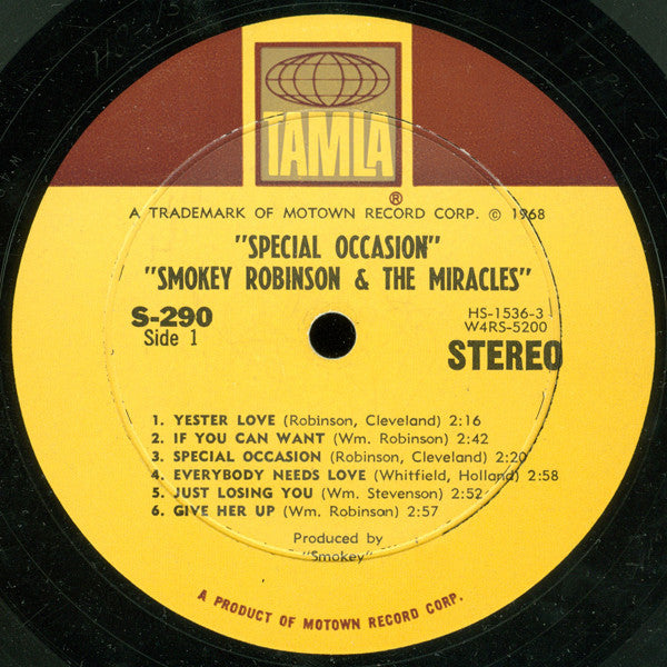 Smokey Robinson And The Miracles* - Special Occasion - LP
