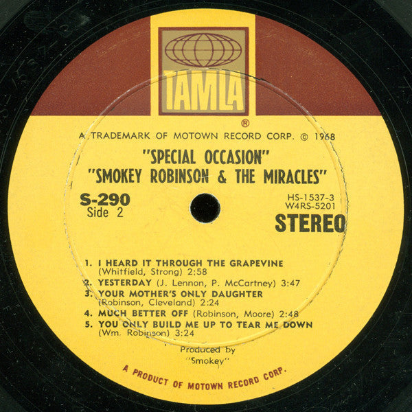 Smokey Robinson And The Miracles* - Special Occasion - LP