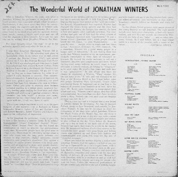 Jonathan Winters - The Wonderful World Of Jonathan Winters - LP