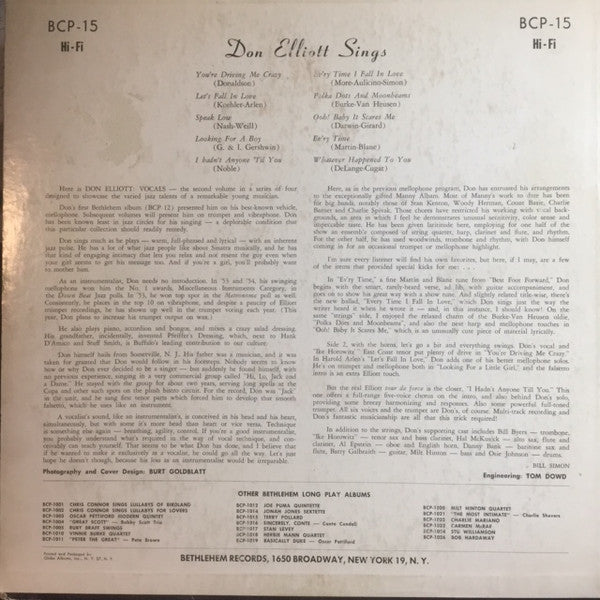 Don Elliott - Don Elliot Sings