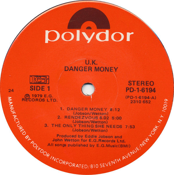 UK  - Danger Money - LP