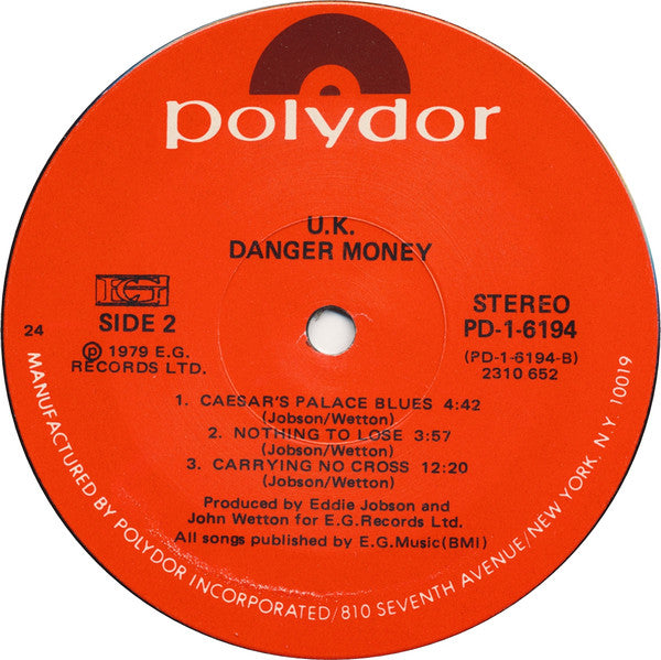 UK  - Danger Money - LP