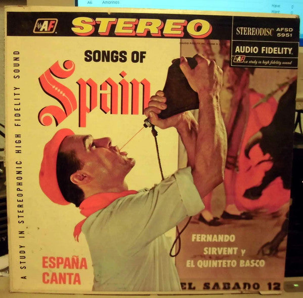 Fernando Sirvent y El Quinteto Basco - Songs Of Spain España Canta - LP