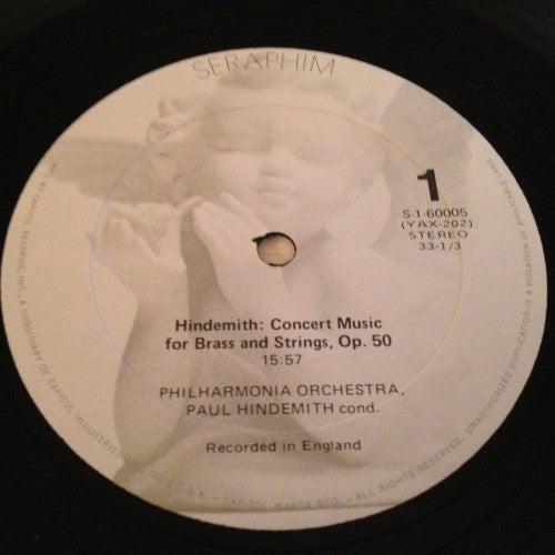 Paul Hindemith - The Philharmonia Orchestra* - Concert Music For Strings And Brass / Symphony In B Flat For Concert Band - LP