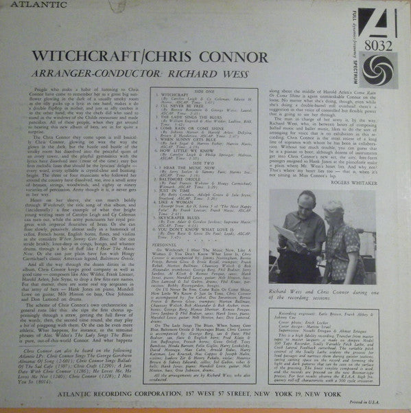 Chris Connor - Witchcraft - LP