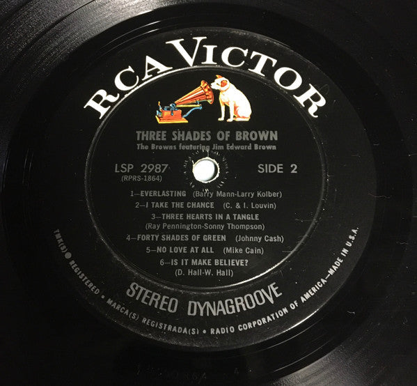 The Browns Featuring Jim Edward Brown* - Three Shades Of Brown - LP