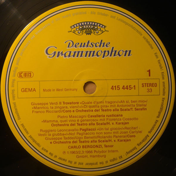 Carlo Bergonzi - Cavalleria Rusticana • Pagliacci • Rigoletto • Il Trovatore - LP