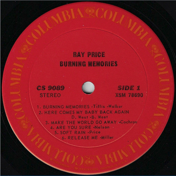 Ray Price - Burning Memories - LP