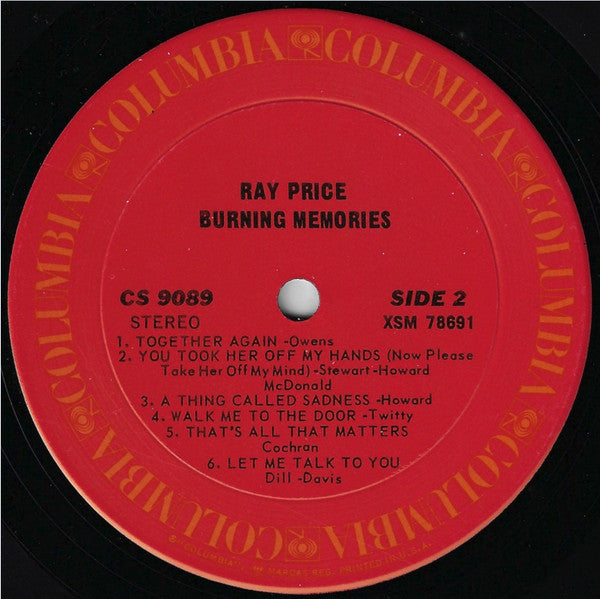 Ray Price - Burning Memories - LP