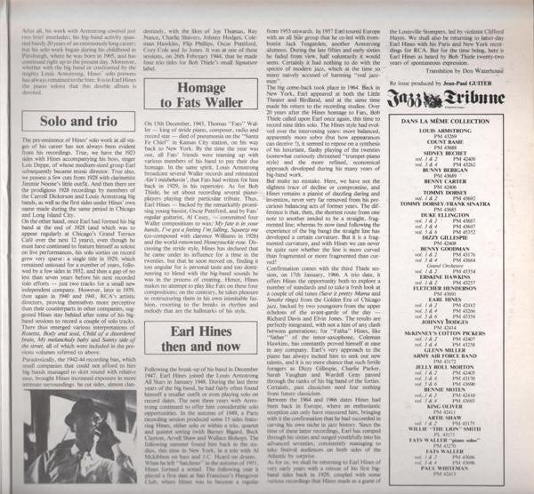 Earl Hines - The Indispensable Earl Hines Vol 5/6 (1944-1966) "The Bob Thiele Sessions" - LP