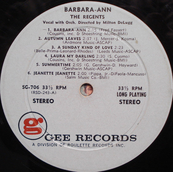 The Regents  - Barbara-Ann - LP