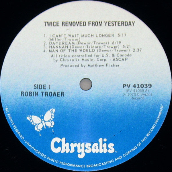 Robin Trower - Twice Removed From Yesterday - LP