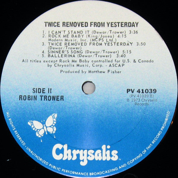 Robin Trower - Twice Removed From Yesterday - LP