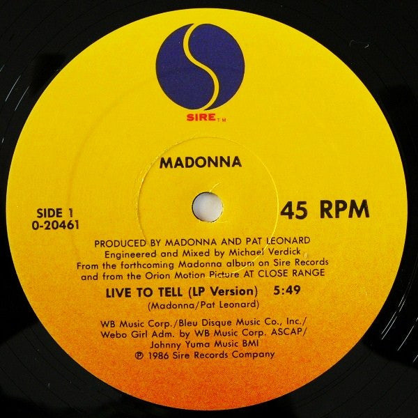 Madonna - Live To Tell - LP