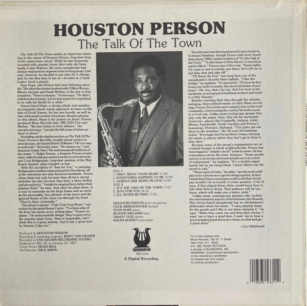 Houston Person - The Talk Of The Town - LP