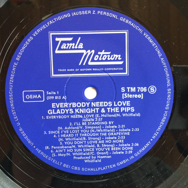 Gladys Knight & The Pips* - Everybody Needs Love - LP