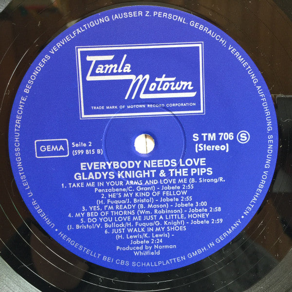 Gladys Knight & The Pips* - Everybody Needs Love - LP