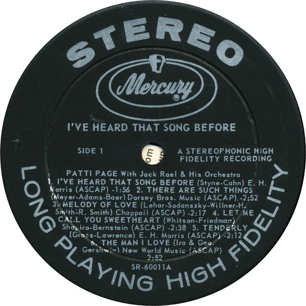 Patti Page - I've Heard That Song Before - LP